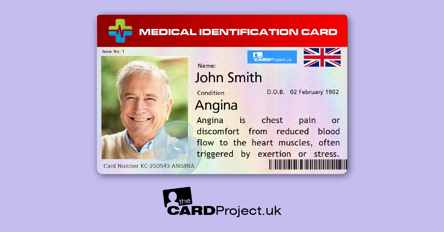 Premium Angina Medical ID Card 